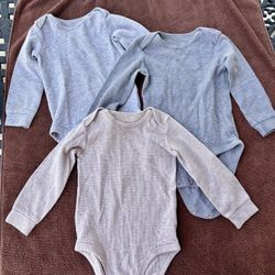 24M Waffle Knit Bodysuits 3-Pack