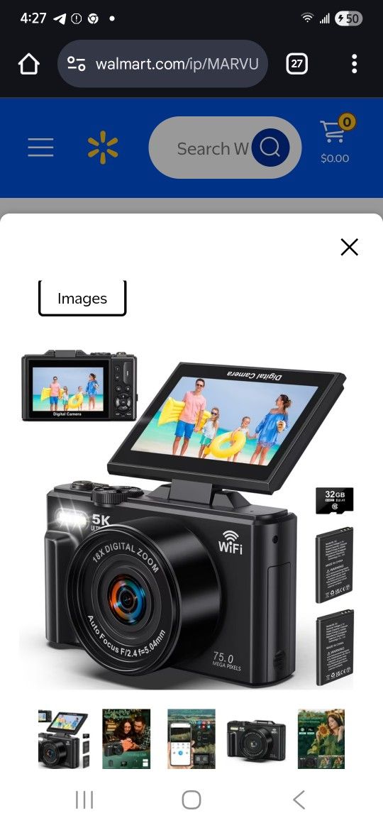 Digital 5K Camera With Flip Screen 
