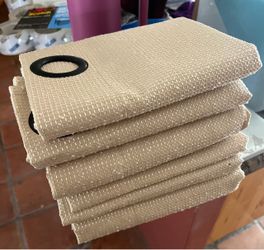Beige Textured Curtain Panels with Grommets