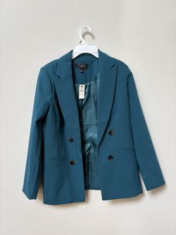 NEW Women Talbots Blazer Jacket Size 4P petite color Teal  