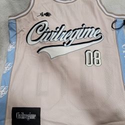 Civil Regime Major Basketball Jersey Milk/Blue Men's XL Embroidered - New Men | Color: Blue | Size: XL 