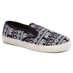 Black and White Rocsi Slip On Loafer Platform Sneakers