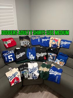 MLB new era Mitchell and ness fanatics Los Angeles dodgers blue black off white beige red adult t shirts size medium