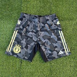Bape X Adidas Black Camo Soccer Shorts