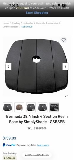 Bermuda 39.4 Inch 4 Section Resin Base by SimplyShade