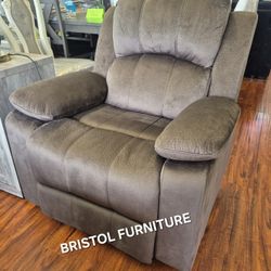 👑 Chair Manual Mechanism Reclining, Padded Suede, Brown Color, New in the Box.