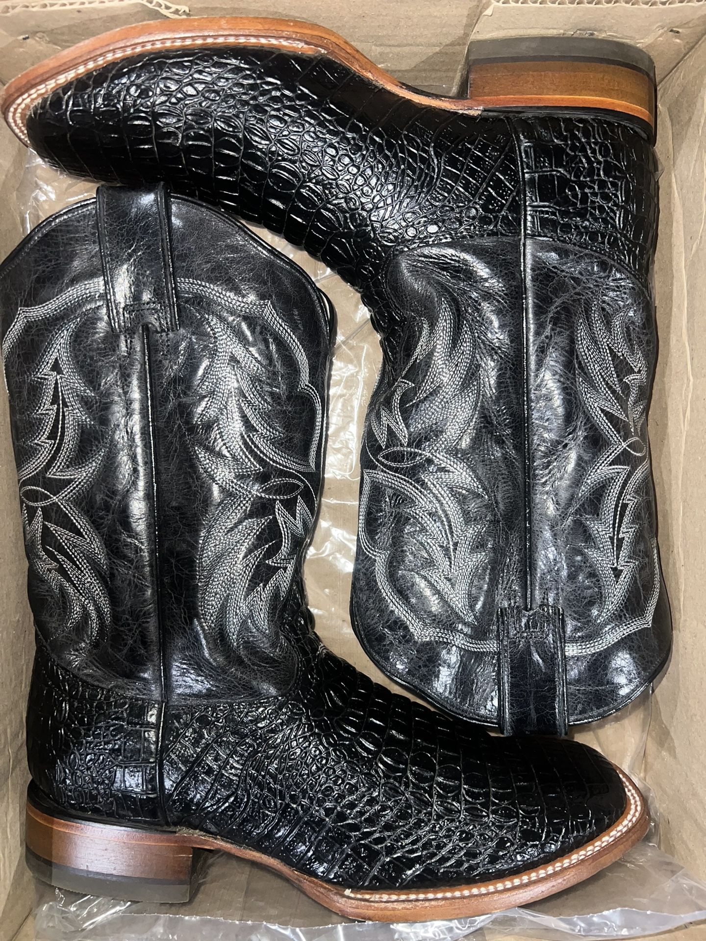 Men's Caiman Belly Print Cowboy Boots Size 10.5