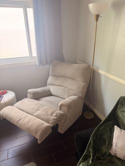 Beige Fabric Recliner Chair
