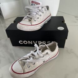 White Kid’s Converse shoes 