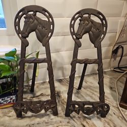 Vintage Western Cast Iron Easel Stand Vintage Easel Cast Iron Horse Western15"