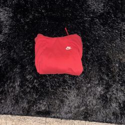 Crimson Red Minimalistic Nike Athletic Pull-Over Hoodie, Size Medium