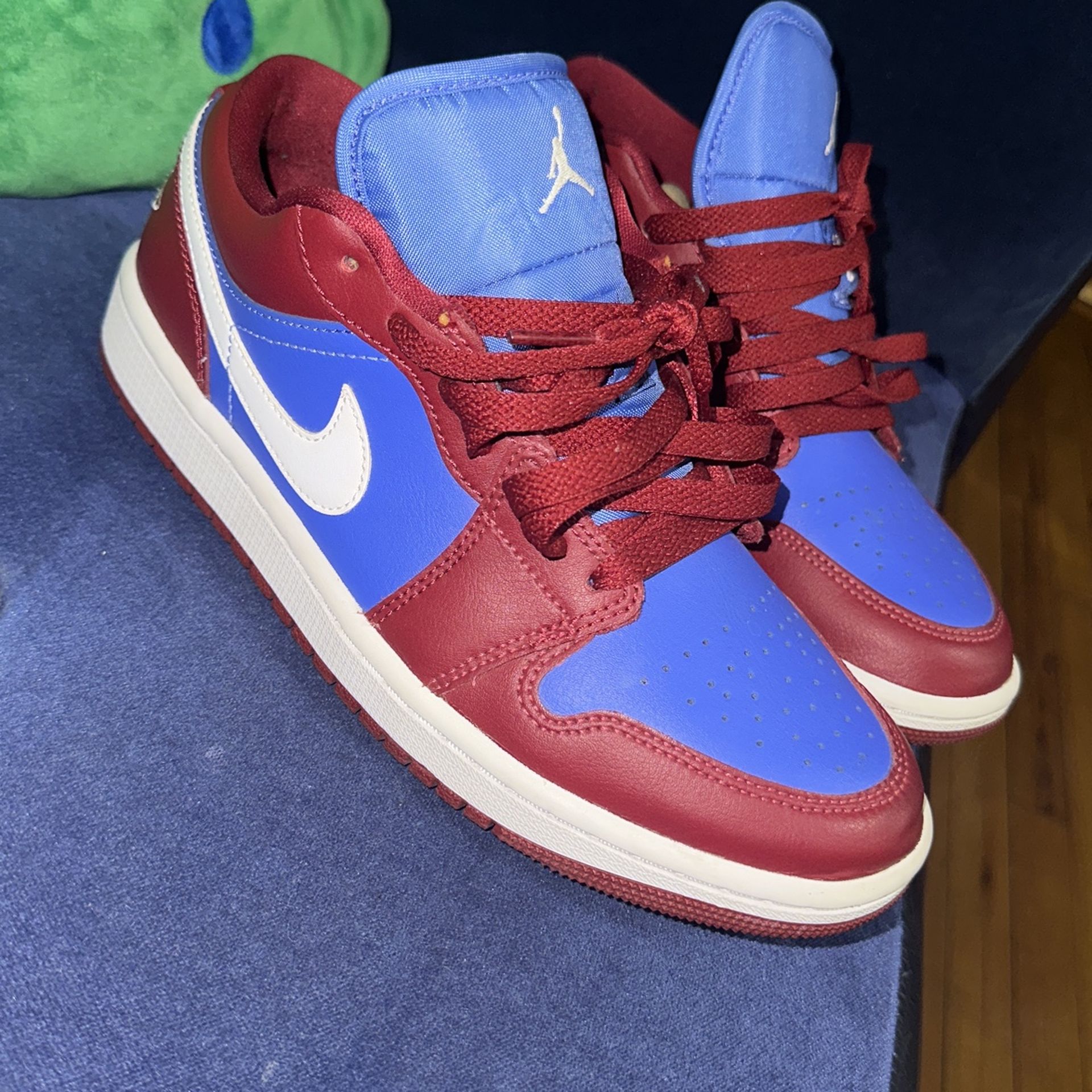 Jordan Womens WMNS air 1 Low DC0774 604 Pomegranate/Medium Blue - Size 7.5W