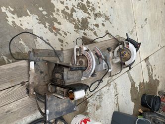 Tool lot skillsaw beltsander jigsaw and portercable saw