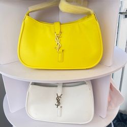 Saint Laurent Yellow Leather Shoulder Bag