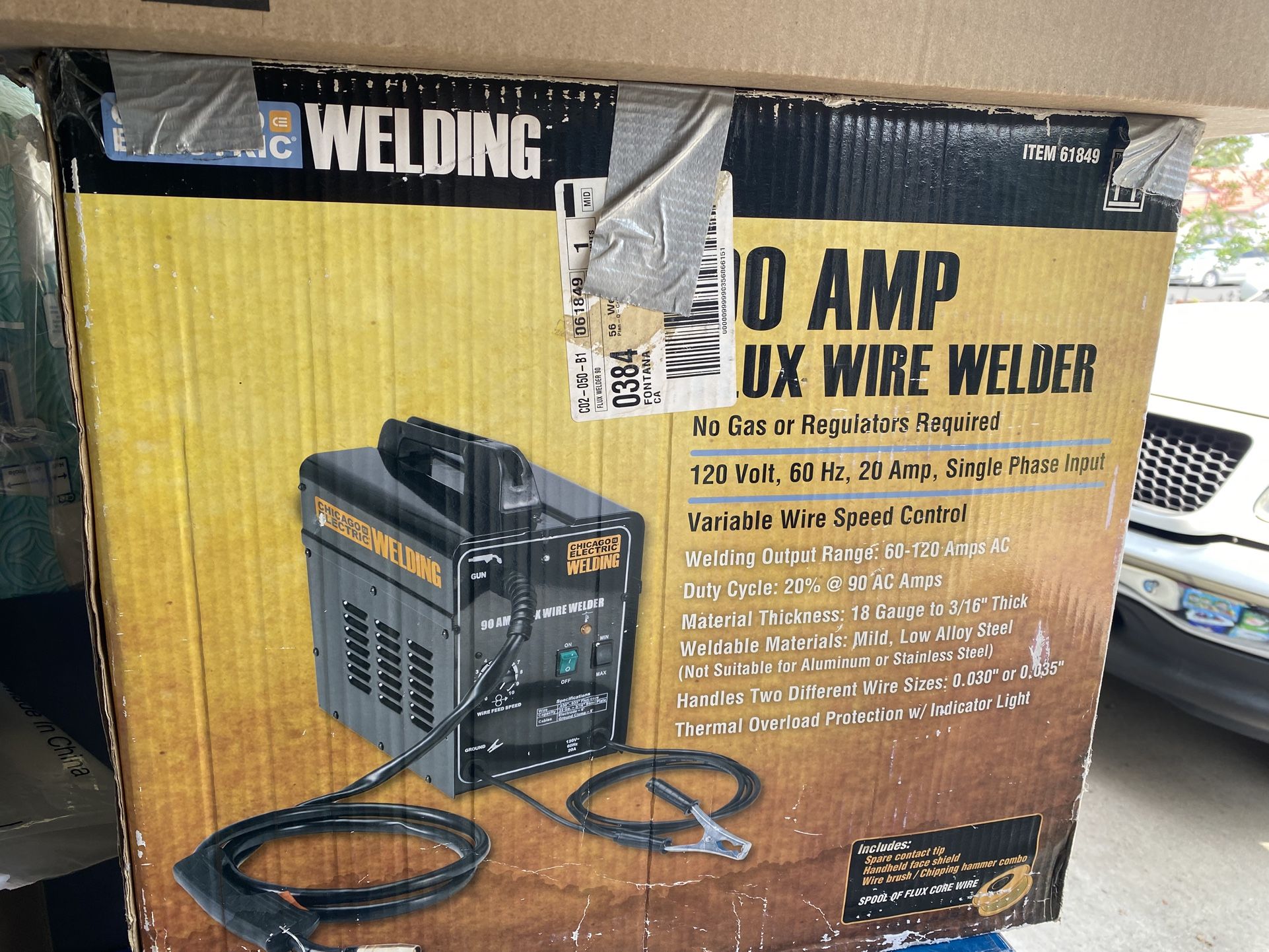 Chicago Electric 90 Amp Flux Wire Welder 61849 120 Volts