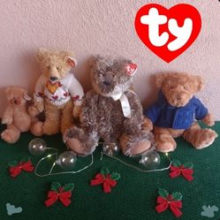 TY Teddy Bears Lot Of (4) Plush Stuffed Animals Nice!
