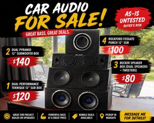 Car Audio Bundle – Subwoofers & Speaker Boxes – Multiple Setups Available