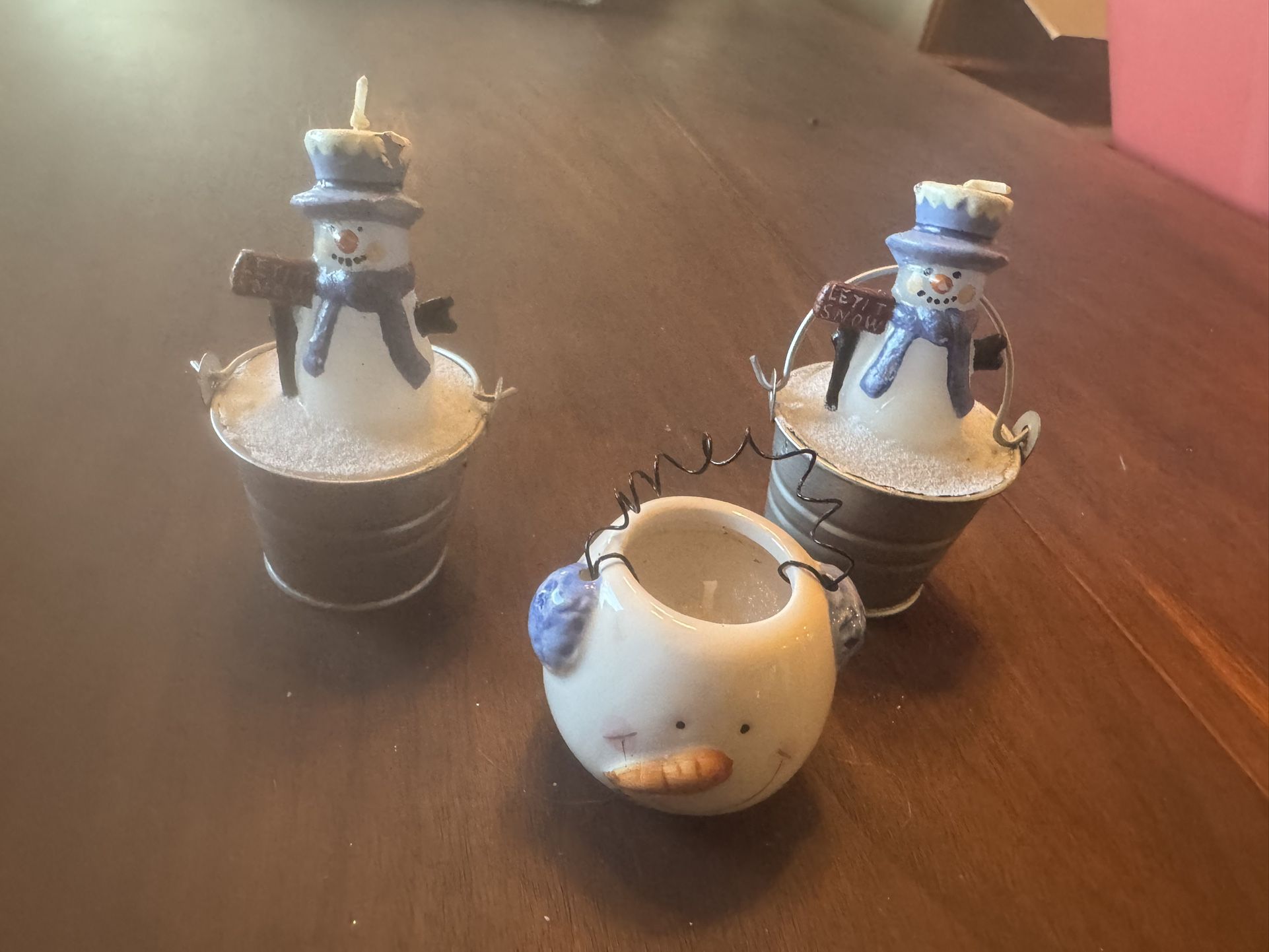 Christmas Snowman candles 