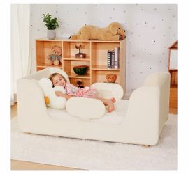 Kids white Upholstered Sofa Couch