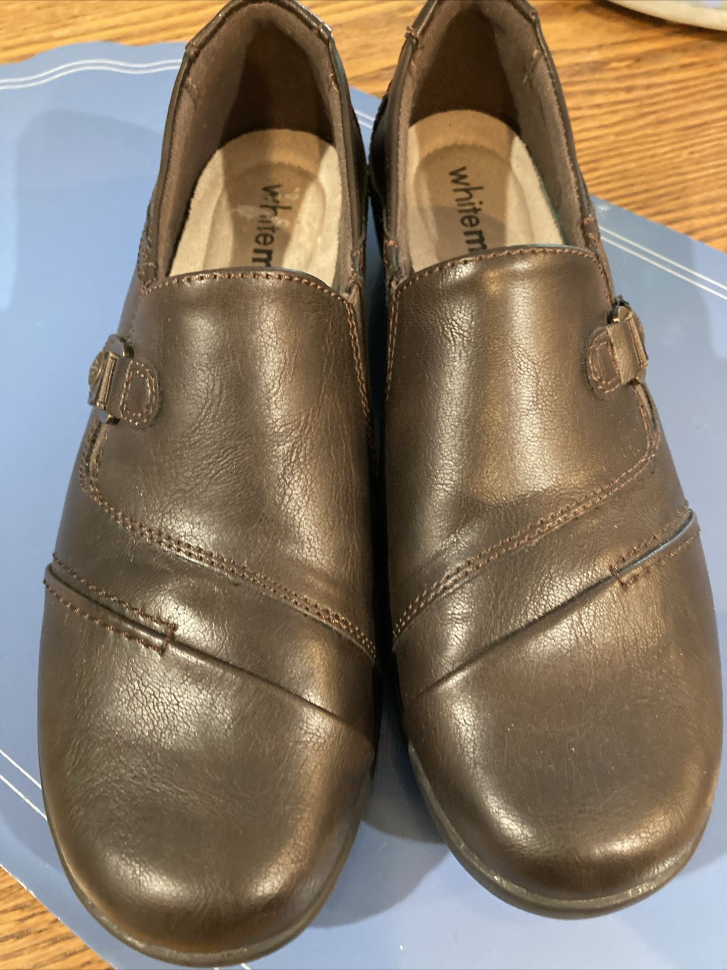 Néw Clark’s WhiteMT Goddess Brown Slip On Loafers Size 7-1/2M