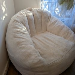 Giant White Memory Foam Bean Bag Chair
