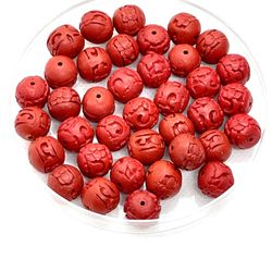 Lot Of 37 Cinnabar Beads