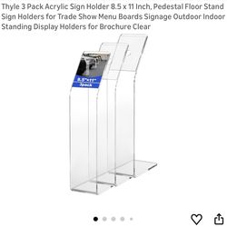 Thyle 3 Pack Acrylic Sign Holder 8.5 x 11 Inch, Pedestal Floor Stand Sign Holders for Trade Show Menu Boards Signage Outdoor Indoor Standing Display H