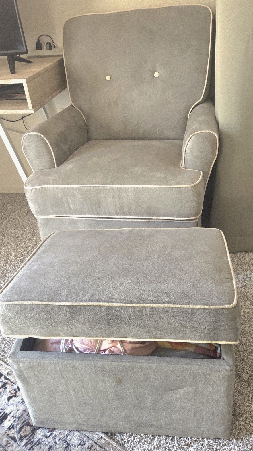 Swivel Rocker & Storage Ottoman