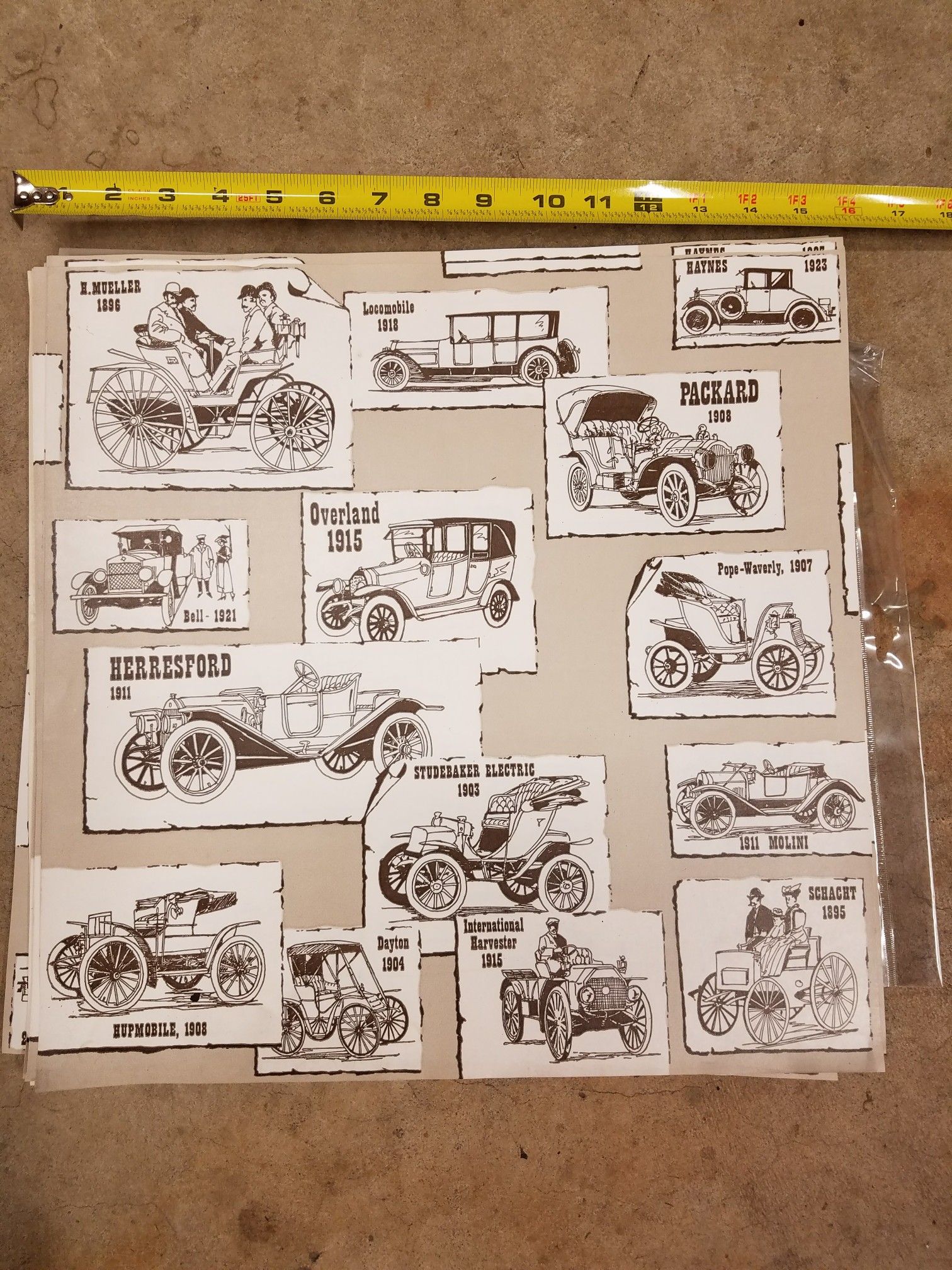 Antique car wall paper 20 sheets