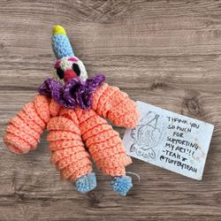 Crochet Clown Doll Handmade With Note Stuffbyteah 11"