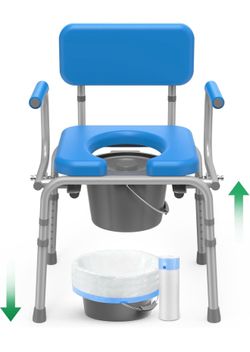 Bedside Commode with Padded Seat-Open Box