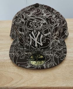 New Era Brown White New York Yankees Logo 59FIFTY Fitted Hat Sz 7-1/2