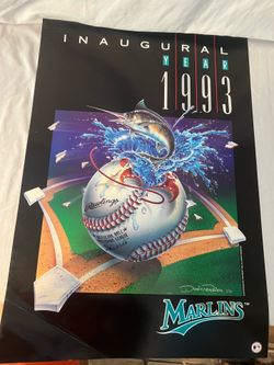 Vintage 1993 Florida Marlins Inaugural Year Limited Edition Poster w/ COA