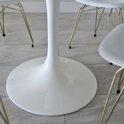 White Tulip Dining Table Zuo Wilco Gloss