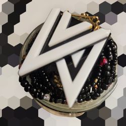 Black And White Mixed Jar Of Jewelry 