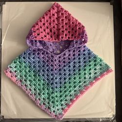 Crochet Hooded Poncho 6m-2y