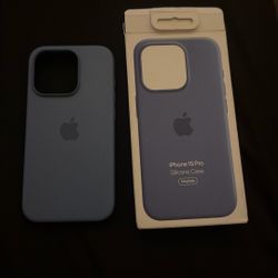 Authentic iPhone 15 Pro Apple Silicone Blue Case
