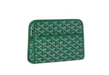 Goyard Green Monogram Zip Pouch Clutch