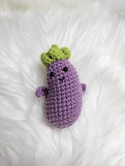 Crochet Eggplant For Emotional Support