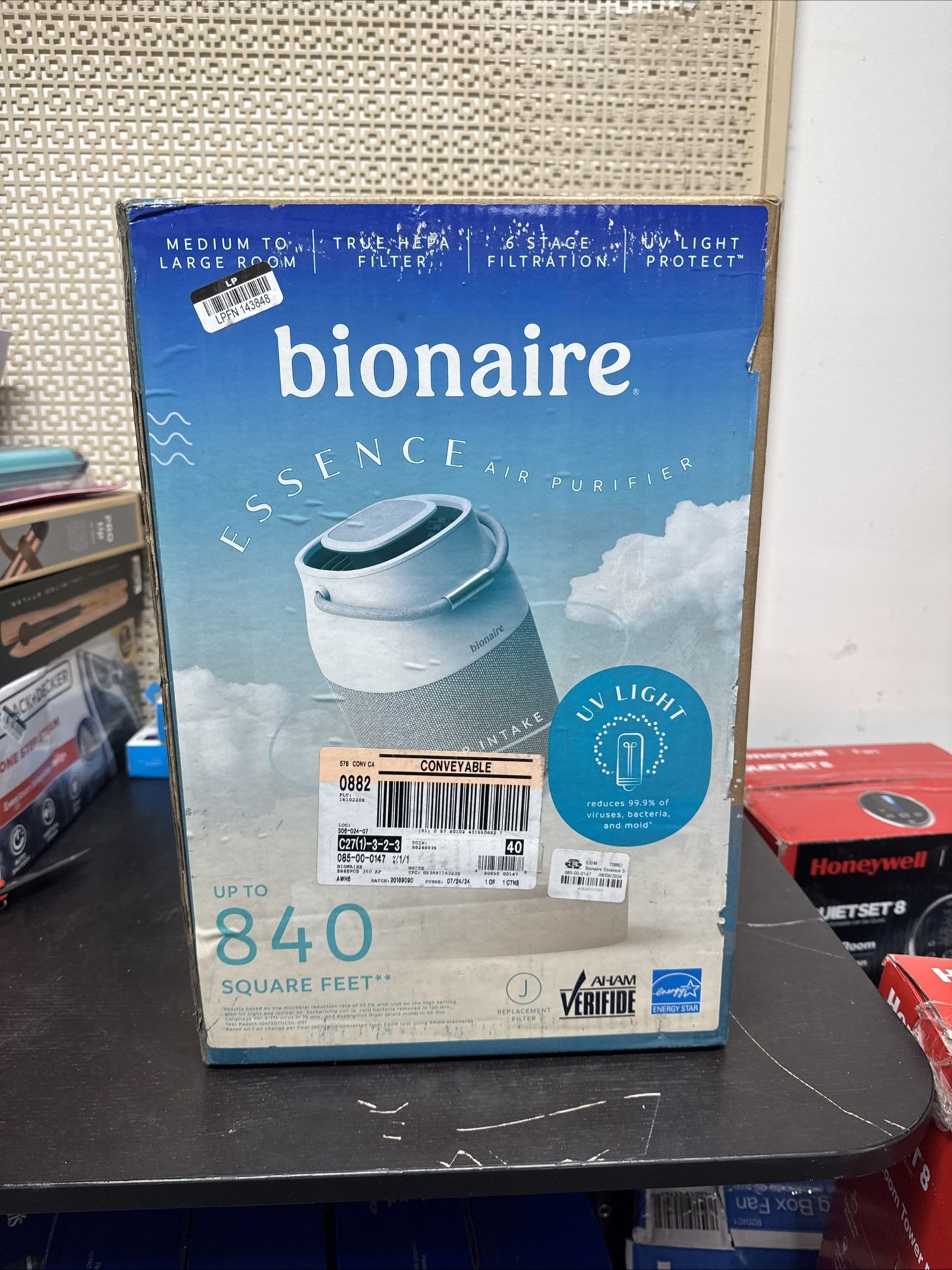 Bionaire True HEPA 360°Air Purifier and Ionizer with UV Light Open Box QL