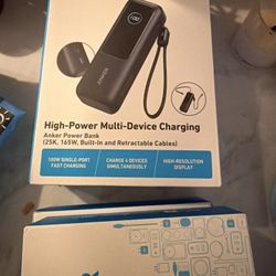 Anker Laptop Power Bank (25K, 165W, Built-In and Retractable Cables)