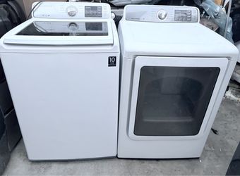 SAMSUNG. WASHER AND GAS DRYER