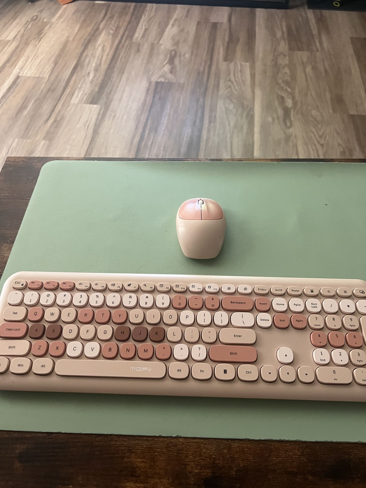 Pastel Pink Wireless Keyboard and Mouse Set