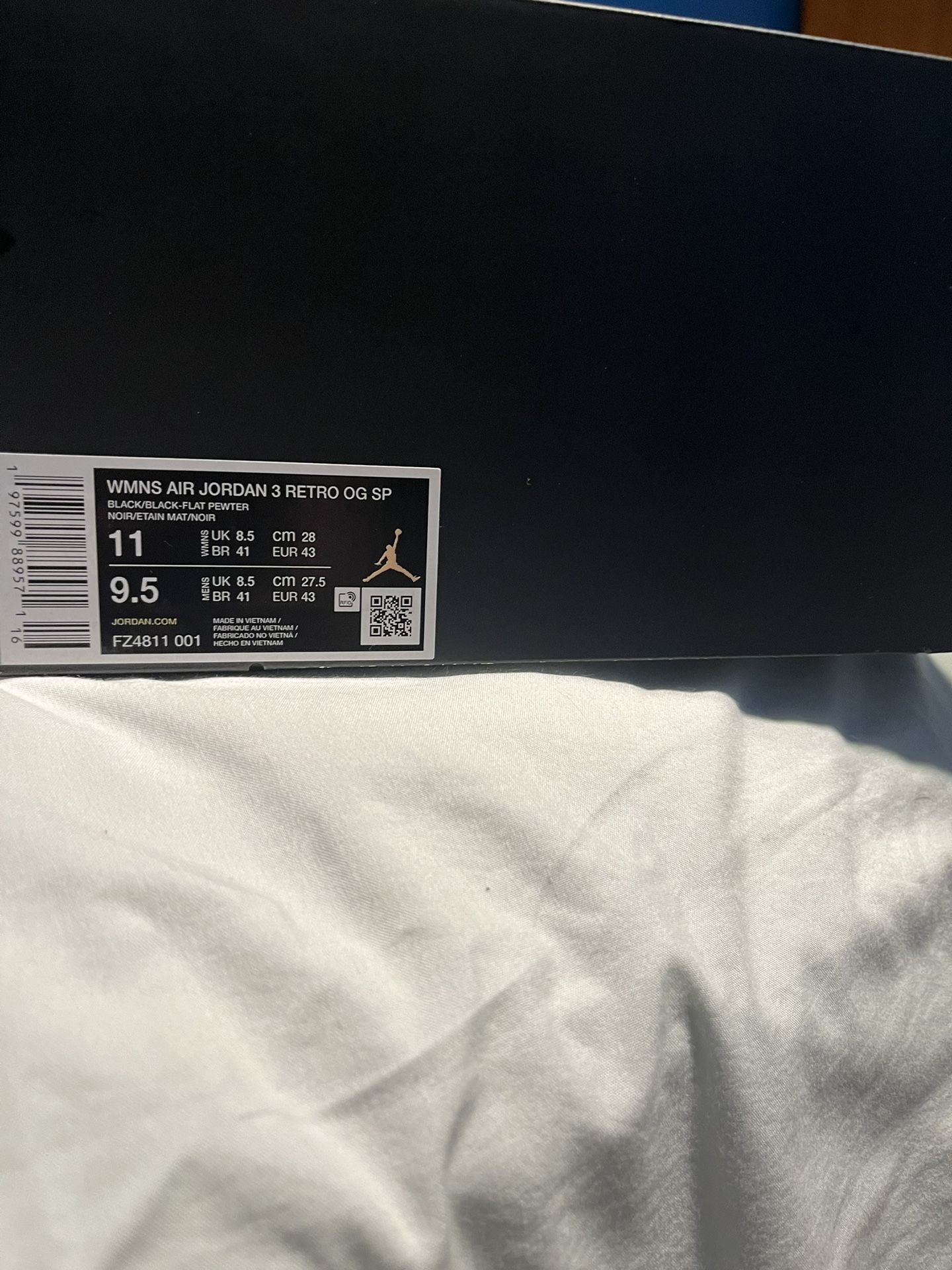 New Jordan 3 Size 9.5 $190