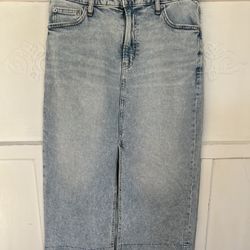 Denim Midi Skirt Gap Color : Light Wash Indigo 29/ 8 Size Retail 69.00
