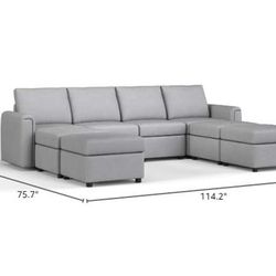 8 - Piece Modular Sectional Sofa, Sleeper Sofa with Storage and Memory Foam, Sectional Couch with Chaise Lounge, Covers Removable Changeable, Oversize