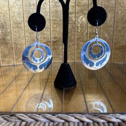 Custom Made Sterling Silver 925 Turquoise Chandelier Earrings