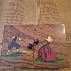 Small wooden hand painted jewelry box
