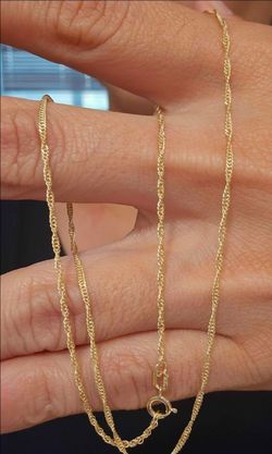 NEW 10K Gold Twisted Singapore Chain/Necklace 1.5mmx16"
