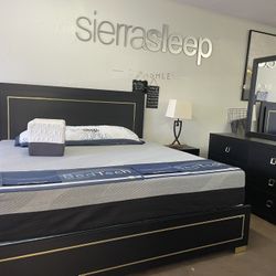 4pc King Bed Set LED 